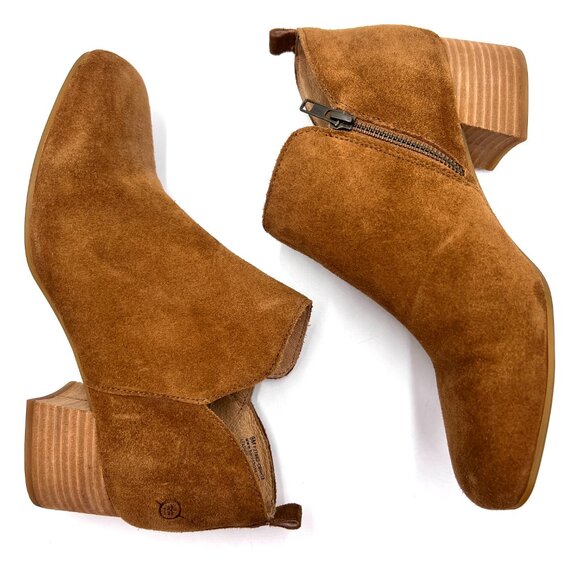 BORN Aneto Brown Suede Ankle Booties Size 9 - Picture 3 of 11
